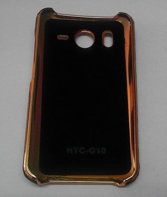 Твърди гърбове Твърди гърбове за HTC Луксозен твърд гръб с камъни и златен кант за HTC Desire HD черен